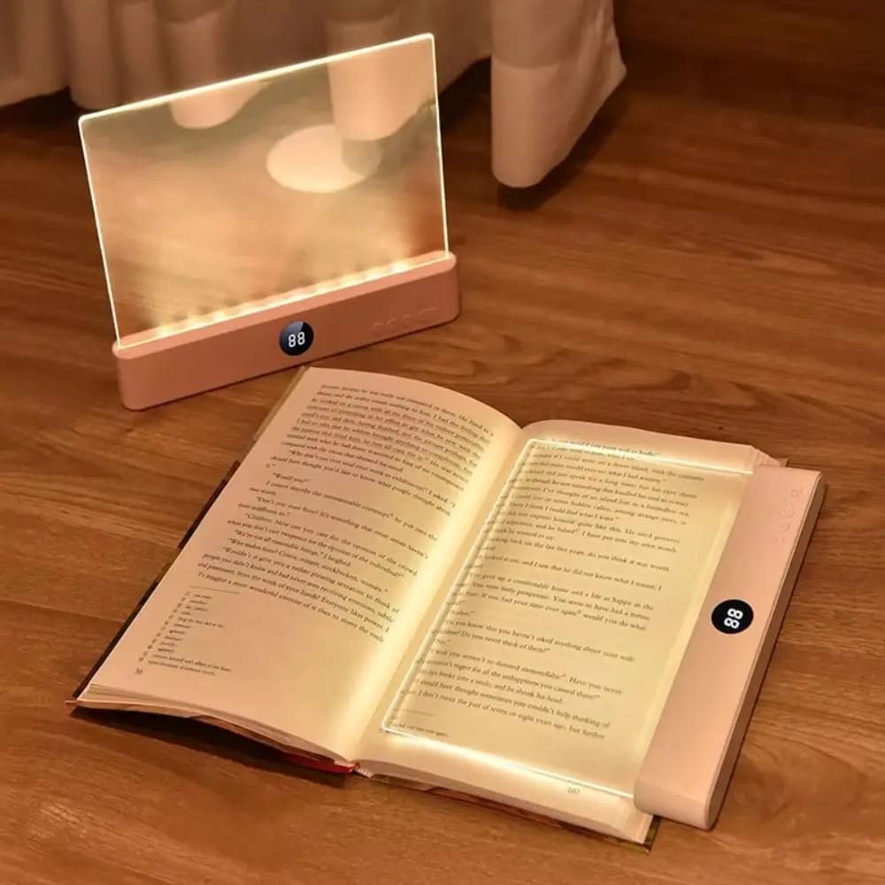 Lampada da Lettura Ricaricabile con Funzione Timer Dimmerabile, Luce per Libri con Pannello LED Chiaro, Illuminazione LED Delicata per la Vista, Ideale per Leggere di Notte
