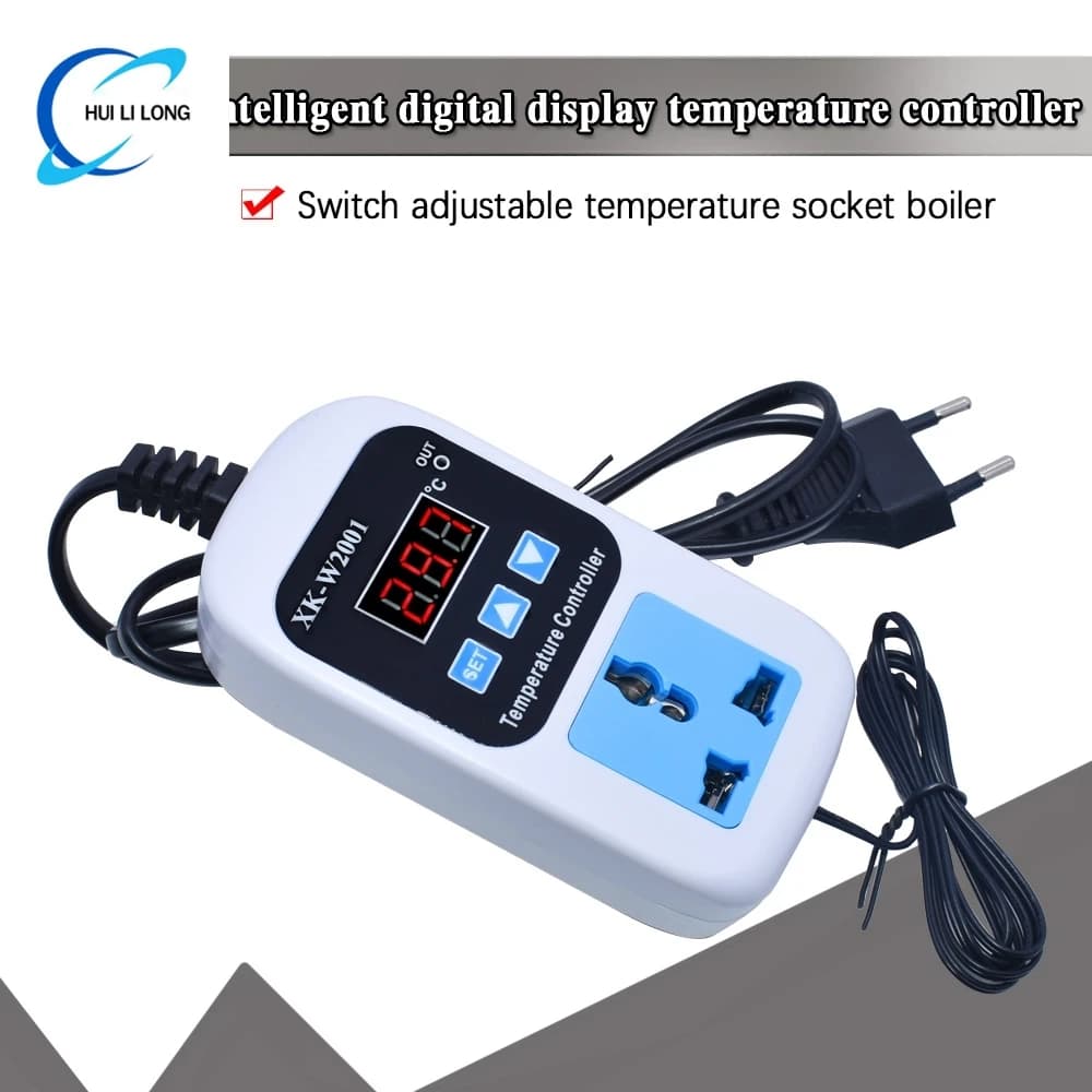 Termometro digitale a LED Regolatore di temperatura Termostato Controllo incubatrice Microcomputer Ritardo avviamento con sonda 110-220V 1500W