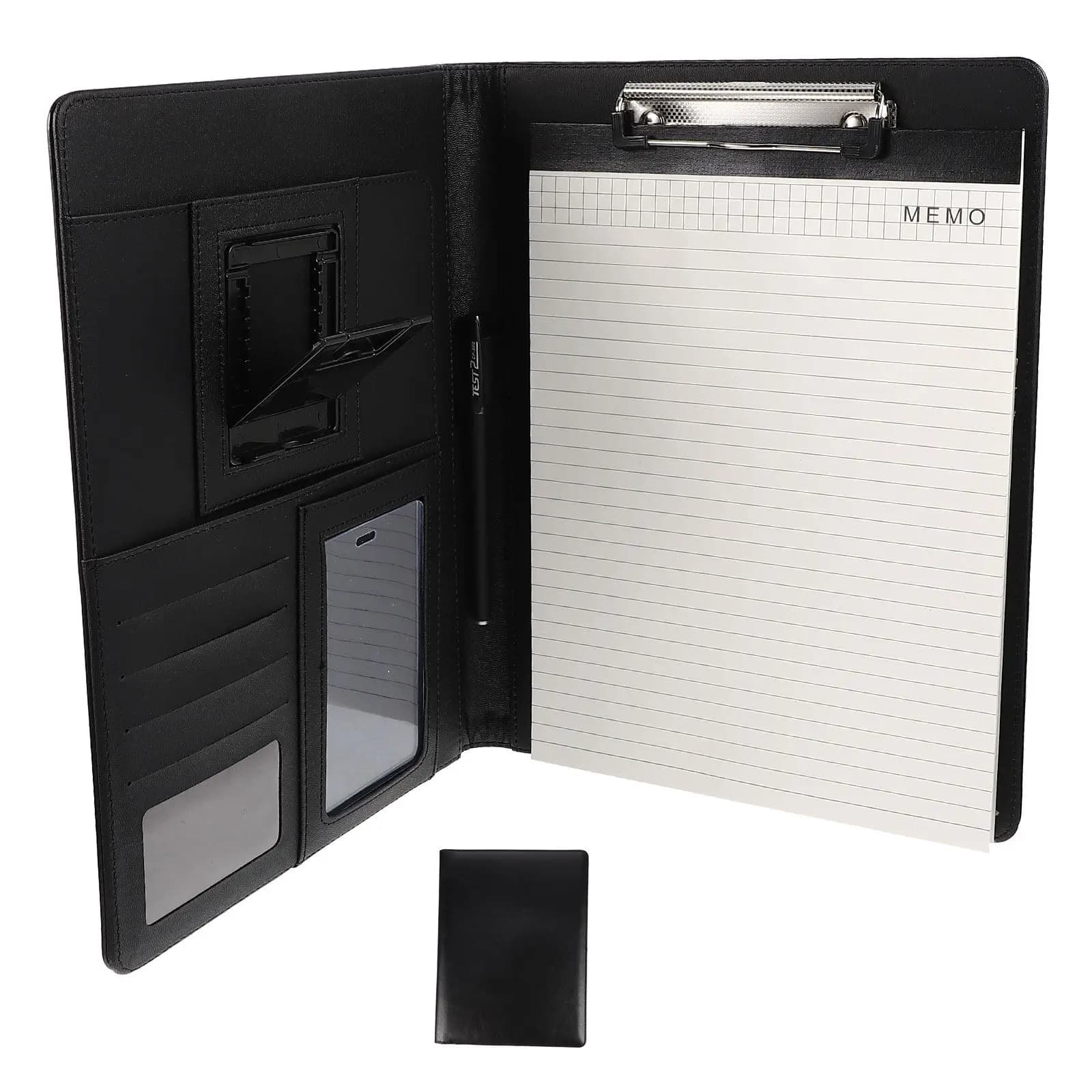 Cartella Portadocumenti Premium in PU, Organizer Multifunzione per Ufficio e Scuola, Porta Telefono, Formato A4, Borsa Porta Documenti