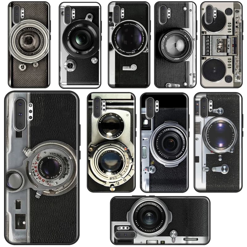 Retro Vintage Camera Case For Samsung Galaxy S21 S20 FE S22 S23 Ultra S8 S9 S10 e Note 10 Plus Note 20 Ultra Coque
