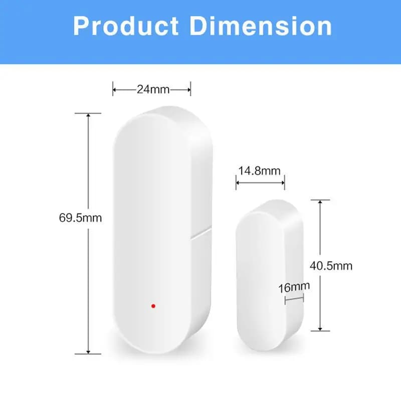 Rilevatore Antifurto Wireless Tuya ZigBee WiFi, Sensore Magnetico Intelligente per Porte e Finestre, Allarme in Tempo Reale con Notifiche Push e Controllo Vocale