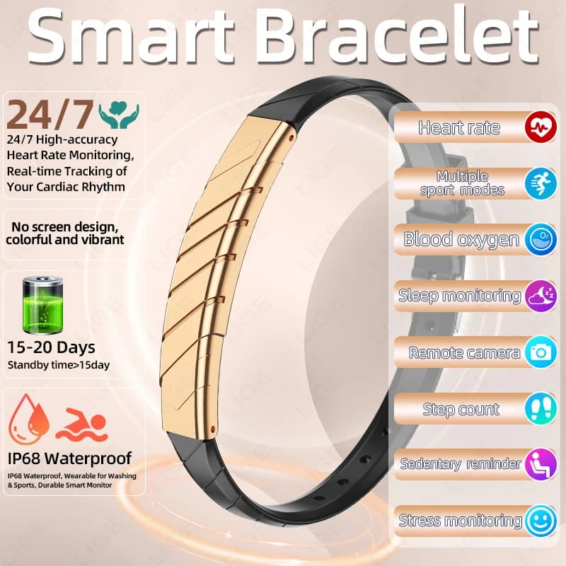 Nuovo Braccialetto Smart Sportivo Impermeabile con Controllo Gestuale, Monitoraggio Frequenza Cardiaca, Ossigeno nel Sangue, Sonno, Contapassi e Schermo Smartwatch 2026