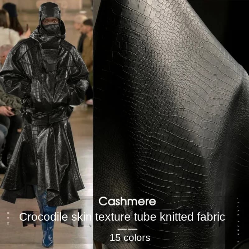 Simulazione modello coccodrillo Tessuto in pelle PU Composito Creativo Modello litchi Divano Pantaloni opachi Materiale di stoffa