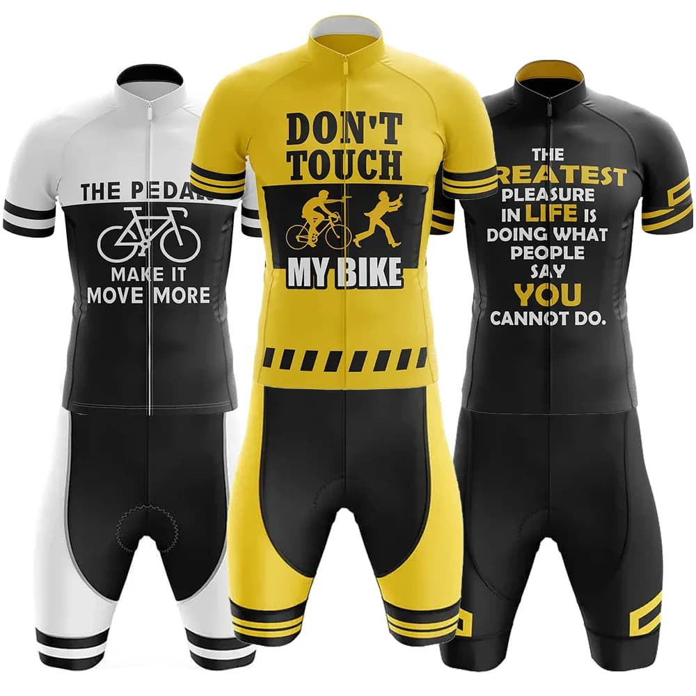 Move More Men's Sleeveless Cycling Knits Road Bike Knit in My Head Ropa Shorts Set Fast Drying Cycling - Cycling