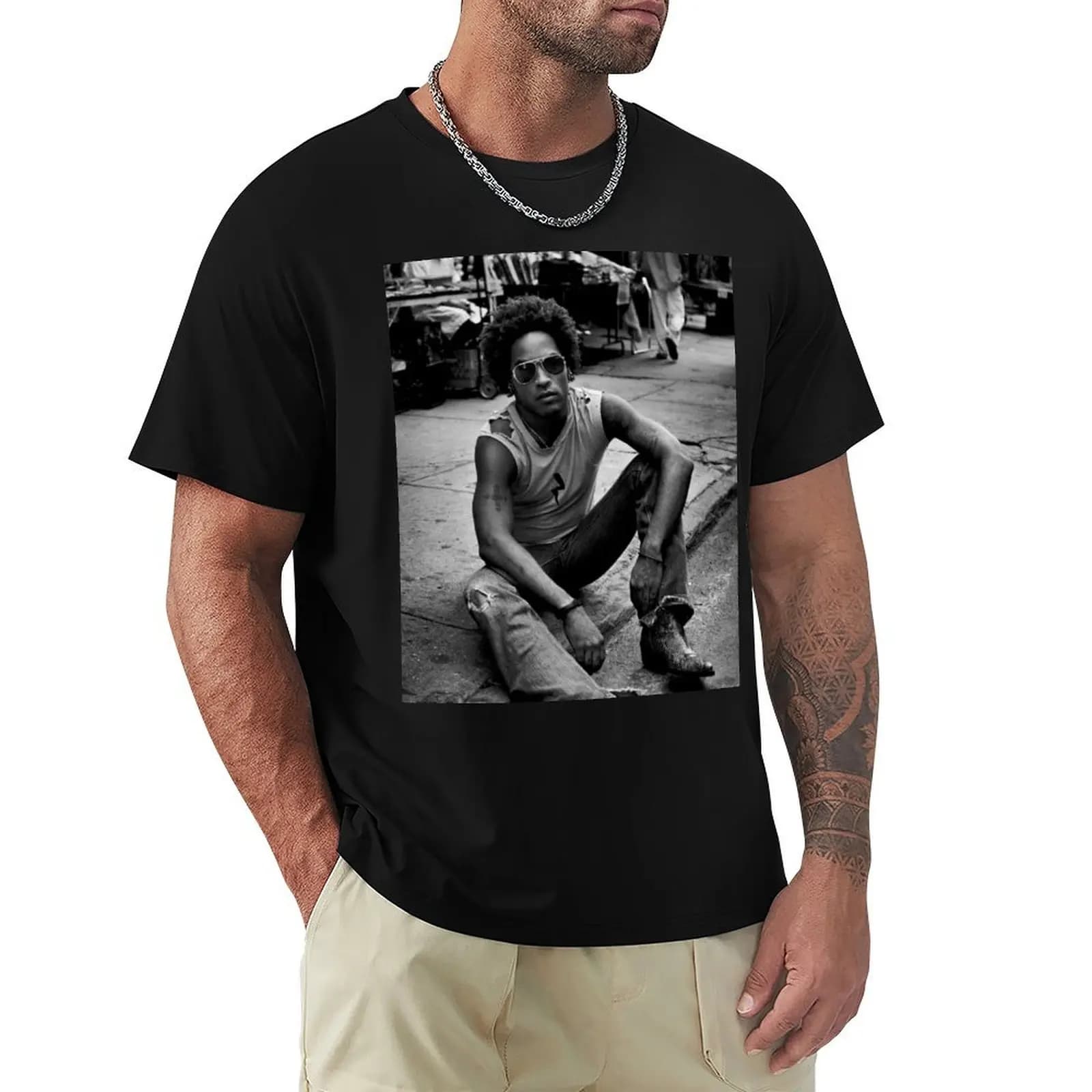 Lenny Kravitz T-Shirt Festival Casual Short Sleeve