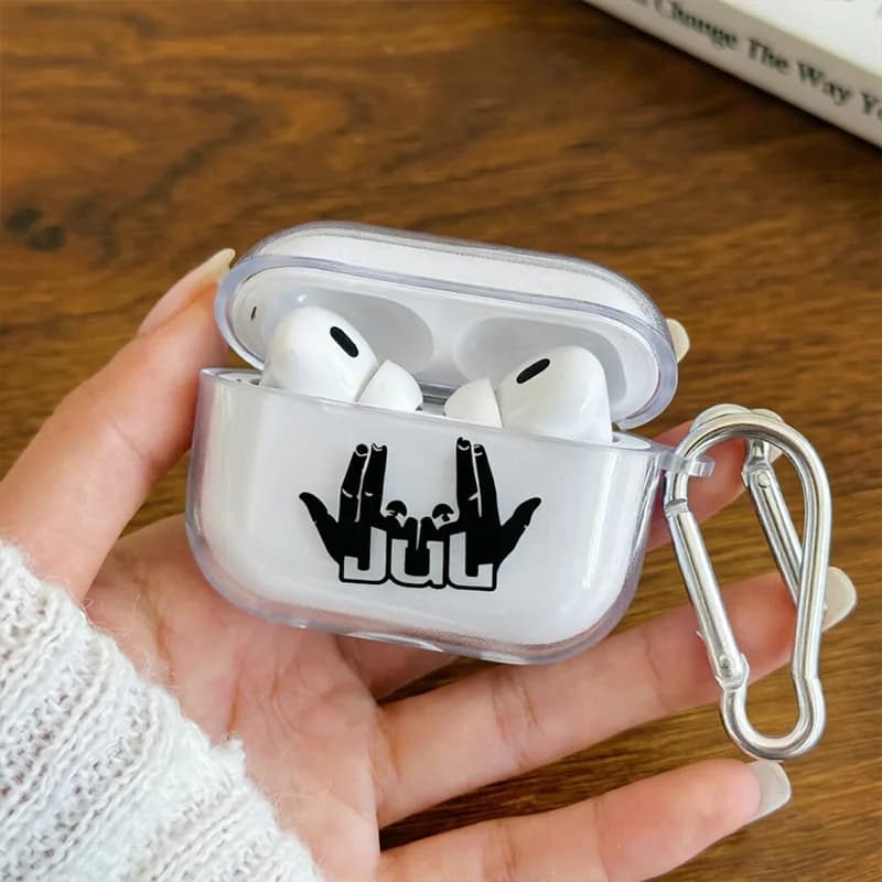 Jul rapper Earphone Protector Case AirPods Pro/Pro2 singer Jul logo TPU AirPods 3/4 Wireless Earphone Protector Cover Fans gift