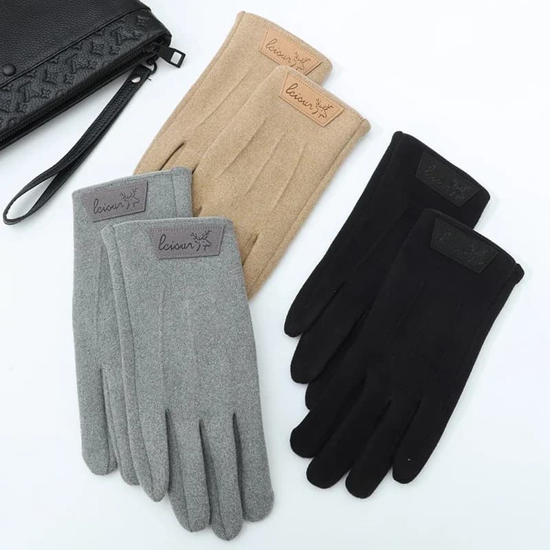 Guanti da uomo in velluto, invernali caldi e resistenti al freddo, touch screen, squisiti guanti da ciclismo e da guida