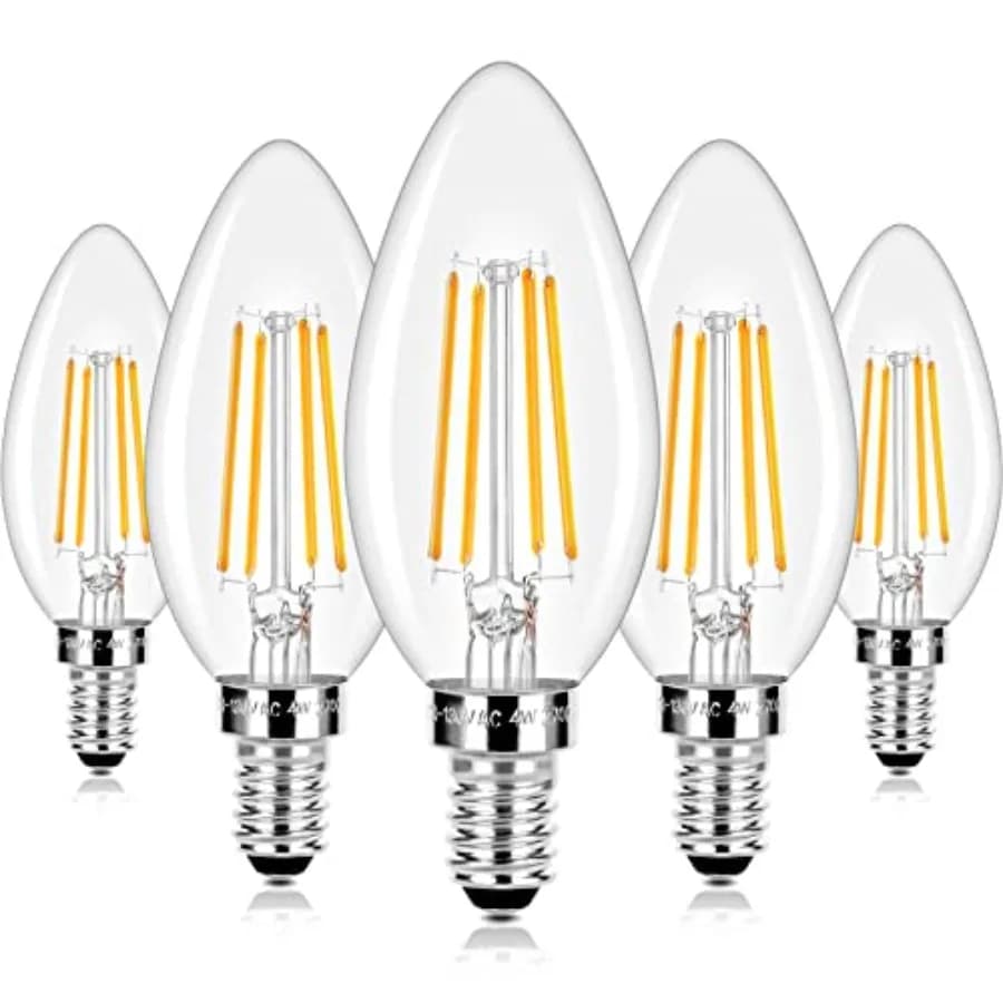 Lampadine LED E12 a Candela, Equivalente a 40 Watt, 4W, Dimmerabili, 470Lm, Luce Bianca Calda 2700K, Lampadina Edison B10