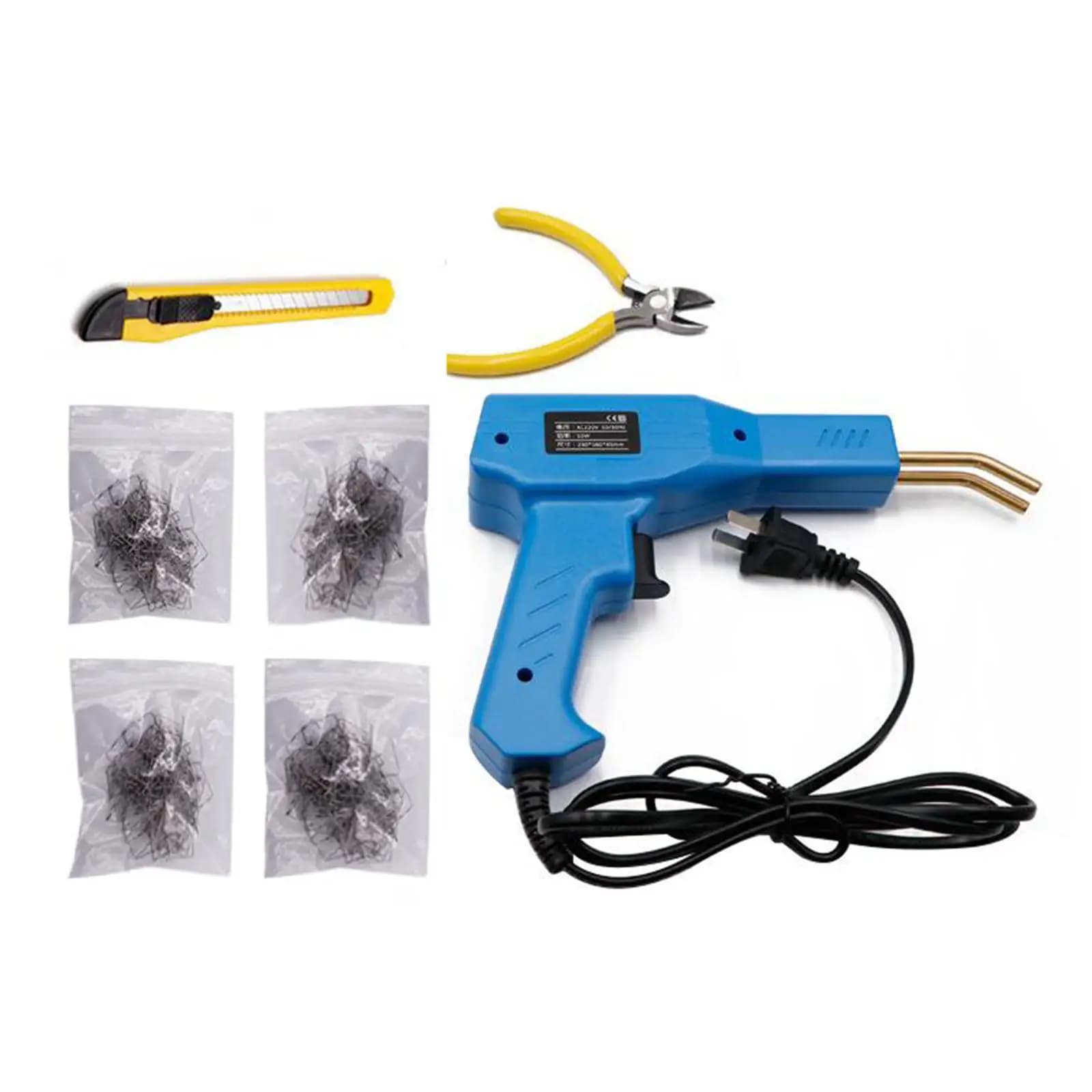 Saldatore per plastica Cucitrici a caldo Macchina PVC Riparazione Paraurti per auto Riparazione Cucitrice a caldo per saldatura con graffette da 200 pezzi