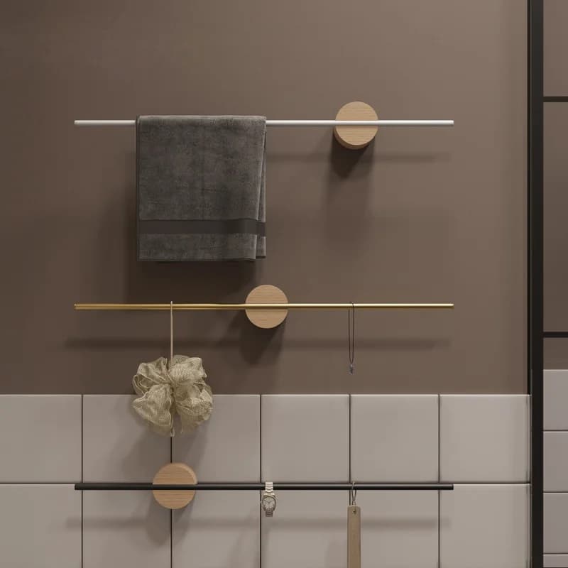 Porta asciugamani da bagno nero Porta asciugamani da bagno bianco in legno Porta asciugamani da parete Porta asciugamani Porta asciugamani Porta asciugamani Hardware per il bagno