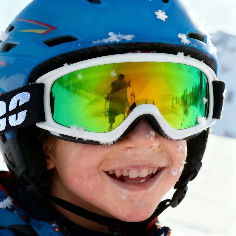 Occhiali da snowboard antiappannamento per bambini Occhiali da snowboard Occhiali da sci sportivi antivento Occhiali da sci HD Occhiali da neve Borsa per accessori da sci all'aperto