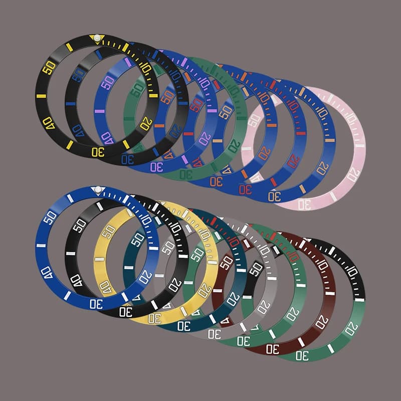 Inserto per lunetta per orologio in ceramica curva Mod 38mm adatto per SKX007 SKX009 SUB GMT cassa per cavalluccio marino NH36 NH35 anello per lunetta per orologio parti di rimontaggio