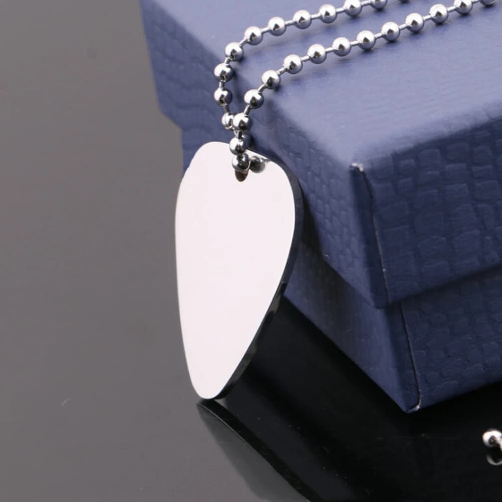 Plettri per parti di chitarra collana in argento collana per chitarra plettri per collana plettro per chitarra a goccia con catena in acciaio inossidabile