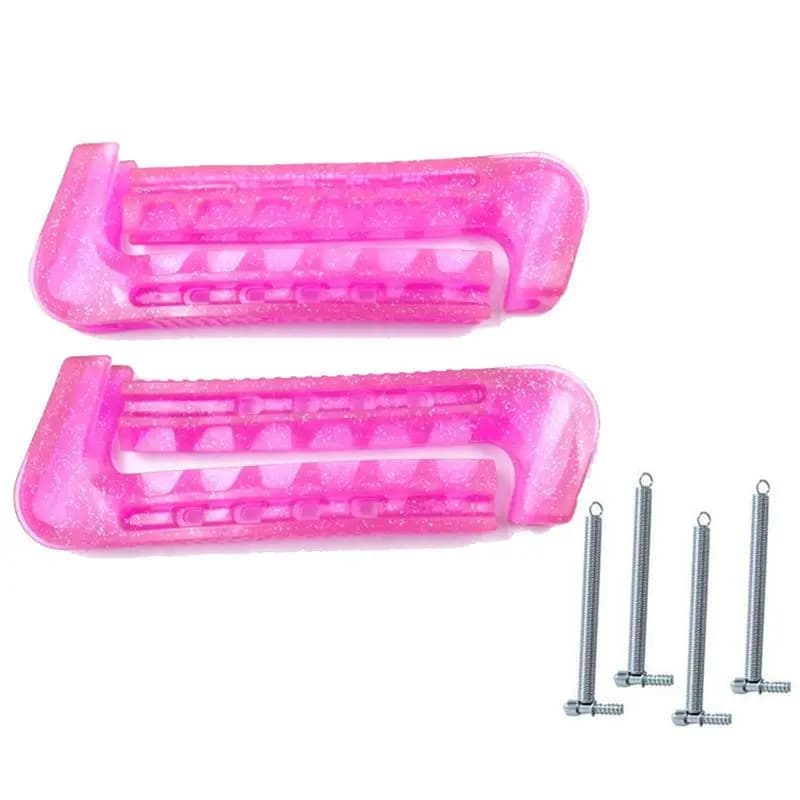 1 Pair Women's And Kids' Pink Soft Plastic Ice Skate Blade Guards, Durable Figure Skate Protectors Eco-Friendly