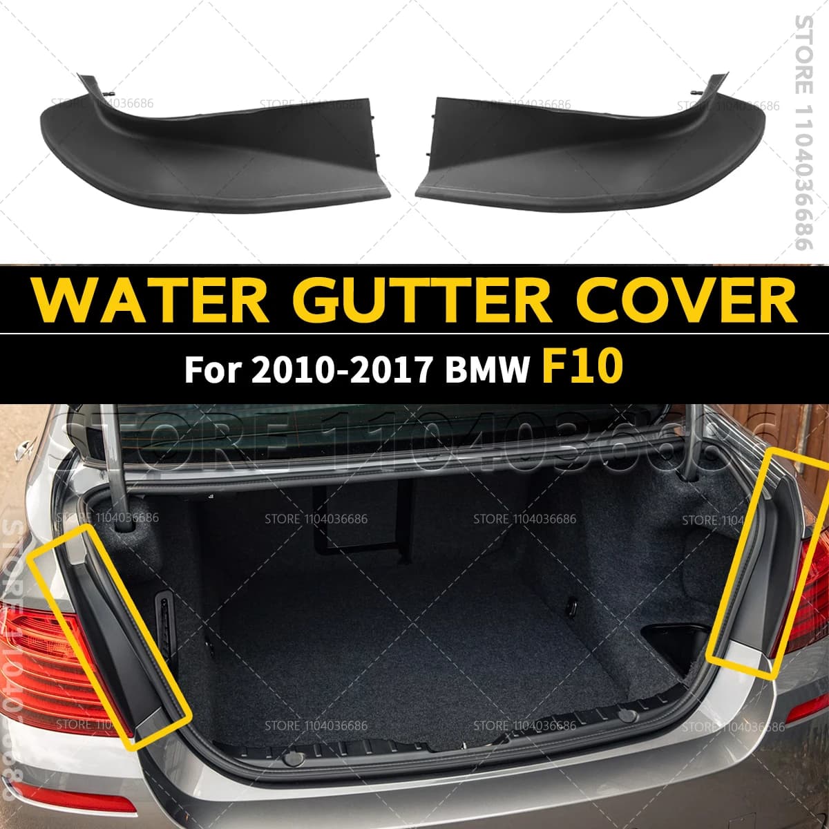 Per il 2010-2017 F10 BMW 528i 535d 535i 550i Hybrid 5 M5 Baule posteriore Rail Drip Trim Acqua Grondaia Copertura 51497453355 51497453356