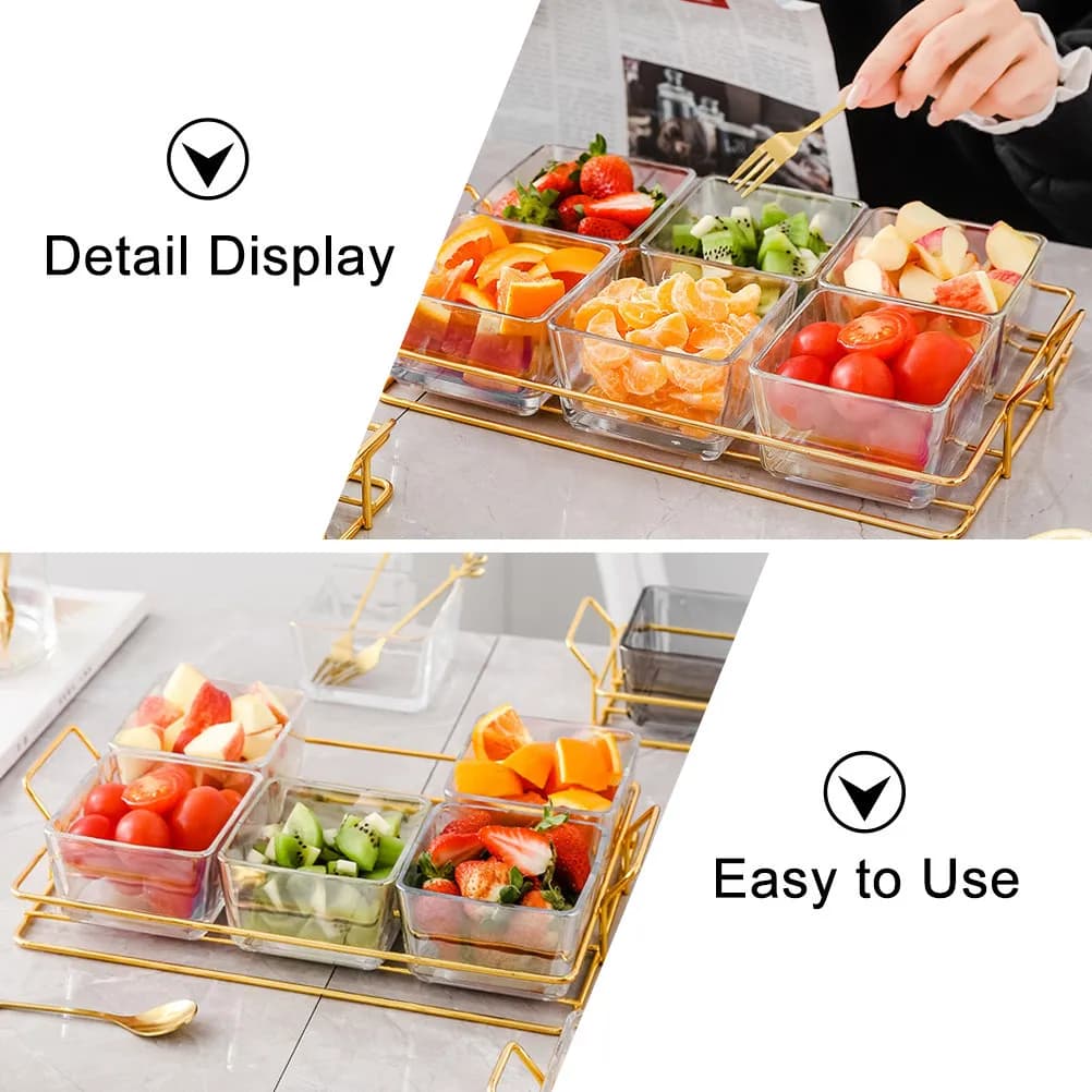 Set Premium di Vassoi Multi-Scomparto per Caramelle, Noci, Frutta Secca, Cioccolato, Dessert per Feste, Regalo per la Casa, Portafrutta da Tavolo