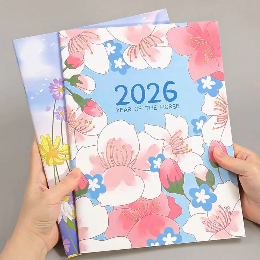 Portatile A4 A5 2026 Orari Notebook Piano di apprendimento Efficienza del lavoro Planner Notebook Check-in 2026 Calendario Planner Scuola