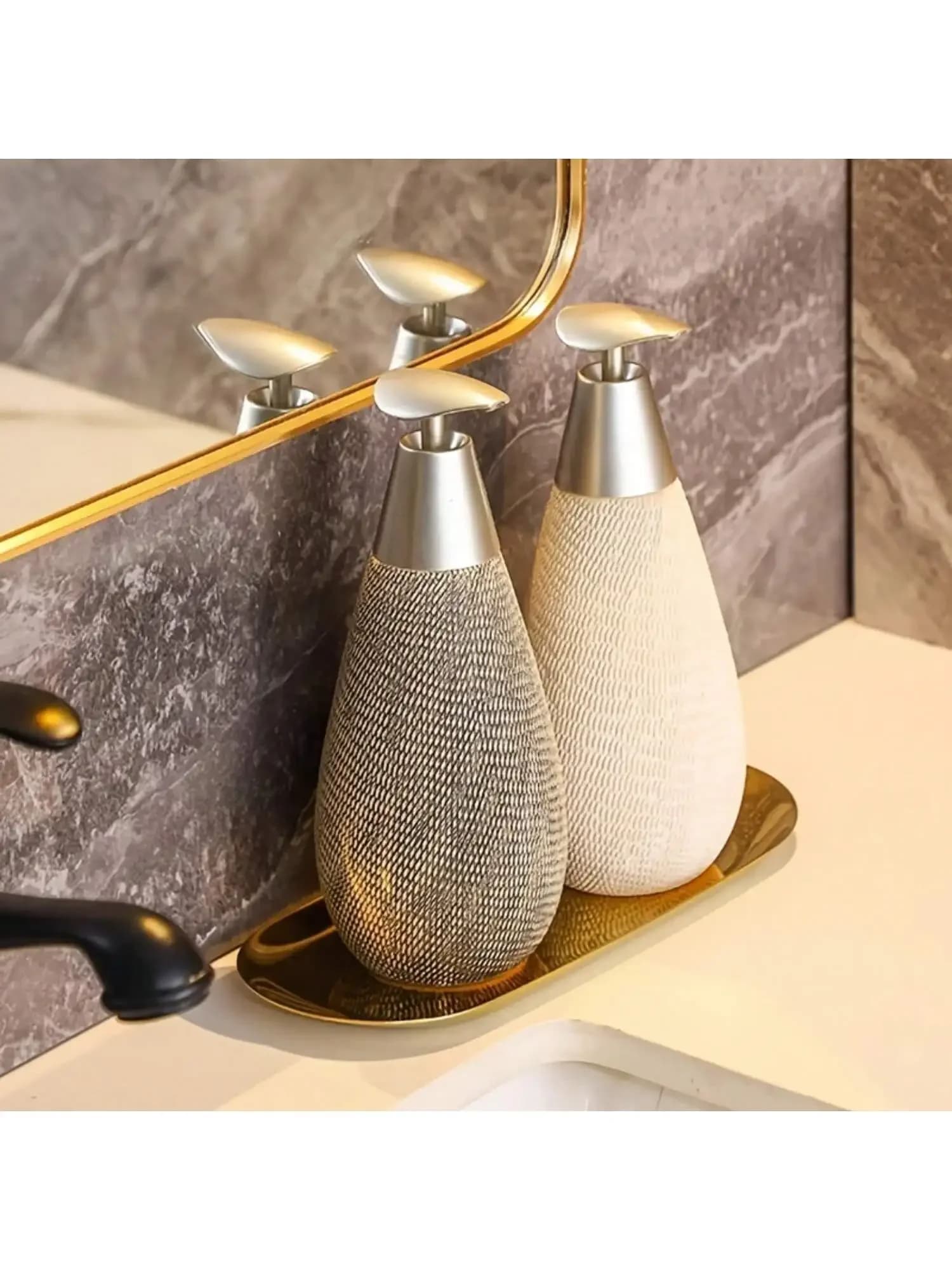 Dispenser di sapone a spinta in ceramica stile retrò creativo con pompa, bottiglia di sapone per le mani, adatto per bagni, cucine e servizi igienici
