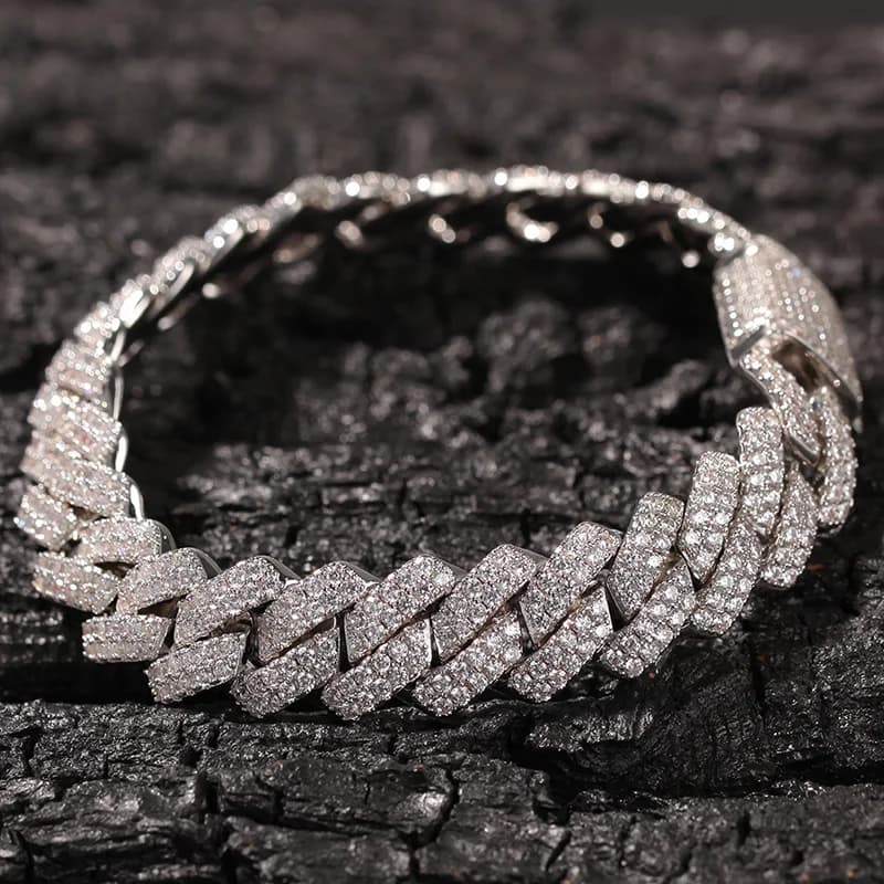 Hip Hop AAA + ZIrconia Cubica Bling Iced Out Open Lock Bracciale a catena cubana Miami senza cuciture per uomo Rapper Gioielli Regali