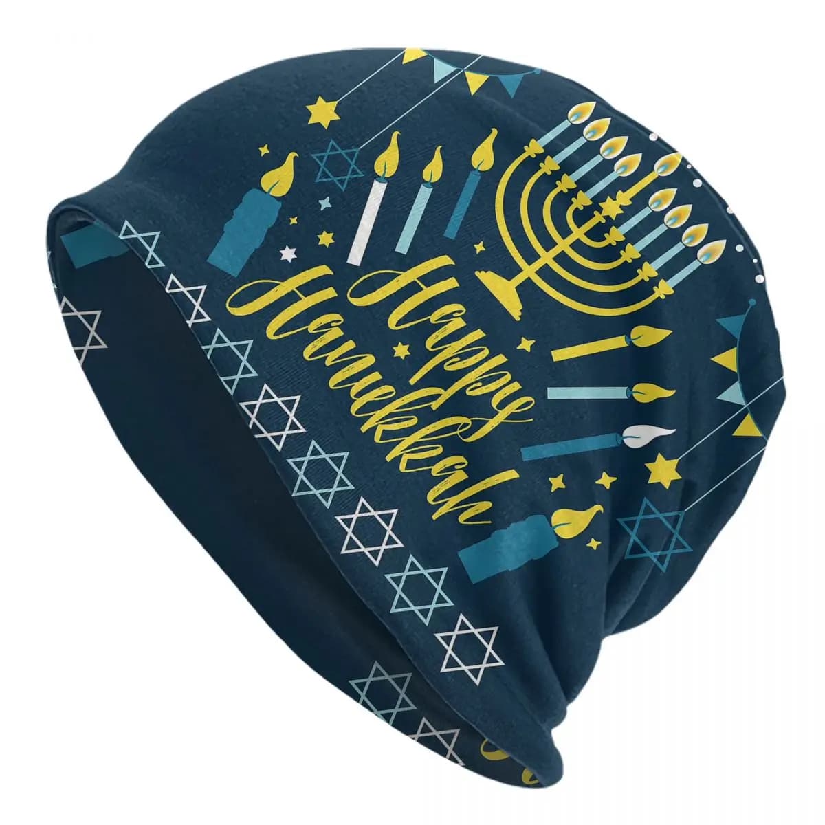 Cappello a cuffia Hanukkah Cool Street Skullies Berretti Cappello da uomo caldo avvolgente per la testa da donna
