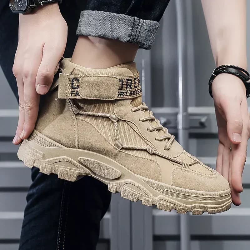 Stivali da uomo Stivali tattici Escursionismo all'aperto Scarpe invernali da uomo Stivaletti da deserto Botas Scarpe da moto da motocross per uomo