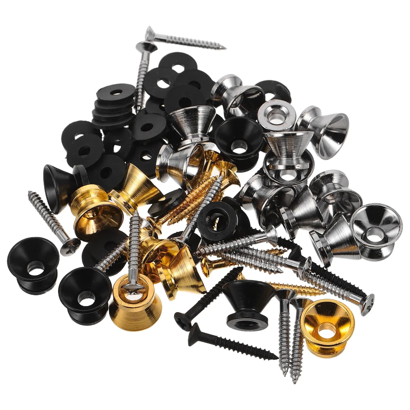 24Pcs Guitar Strap Lock Buttons Acoustic Electric Strap Pins Heavy Duty Secure Locks for Bass Ukulele Banjo Parts Accessories