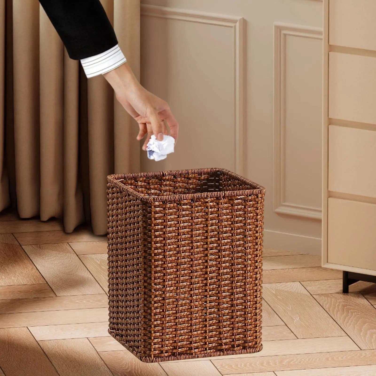 Cestino per rifiuti rettangolare per organizer per pattumiera per ufficio, bagno, cucina