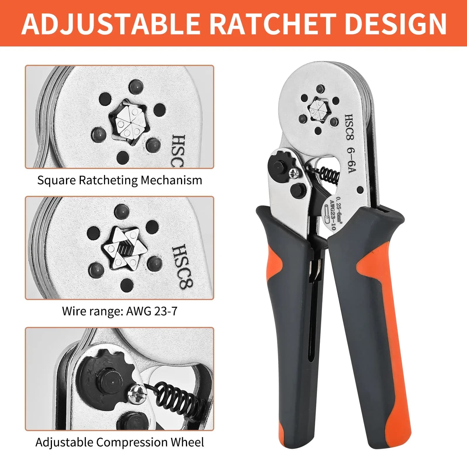 Crimping tools Mini electric pliers HSC8 6-4/6-6(0,25-10mm2/0,25-6mm2) Cable connection Iron clamp terminal repair terminal