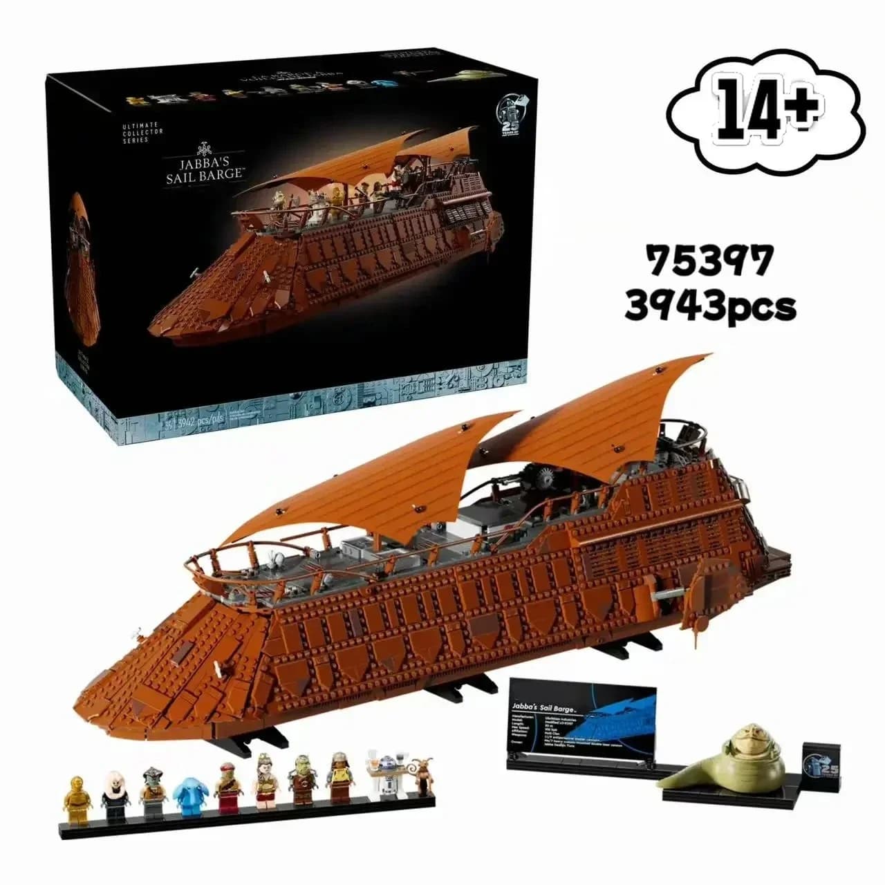 Bandai New Arrival 75397 Star Wars Jabba's Sail Barge Building Blocks Premium Collectible Model compatible with LEGO bricks