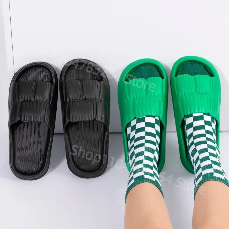 Pantofole da donna con suola morbida, sandali con plateau spesso, infradito antiscivolo in EVA estivo, comode scarpe da casa leggere