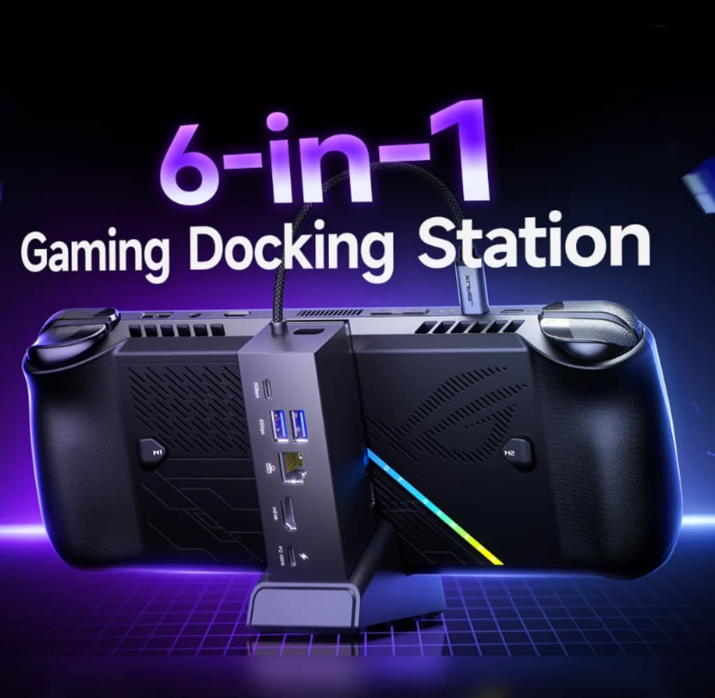 Docking station compatibile con Legion Go S, dock Legion Go S 6 in 1 con HDMI 4K a 120 Hz, Gigabit Ethernet, USB-A e USB-C 3.2 Gen 1