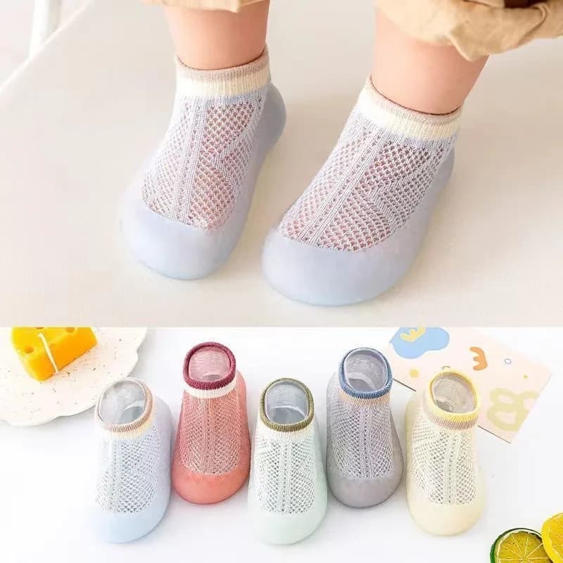 2024 summer new cotton combed non-slip and breathable soft sole for children walking shoes for children floor socks for children with mesh lining
