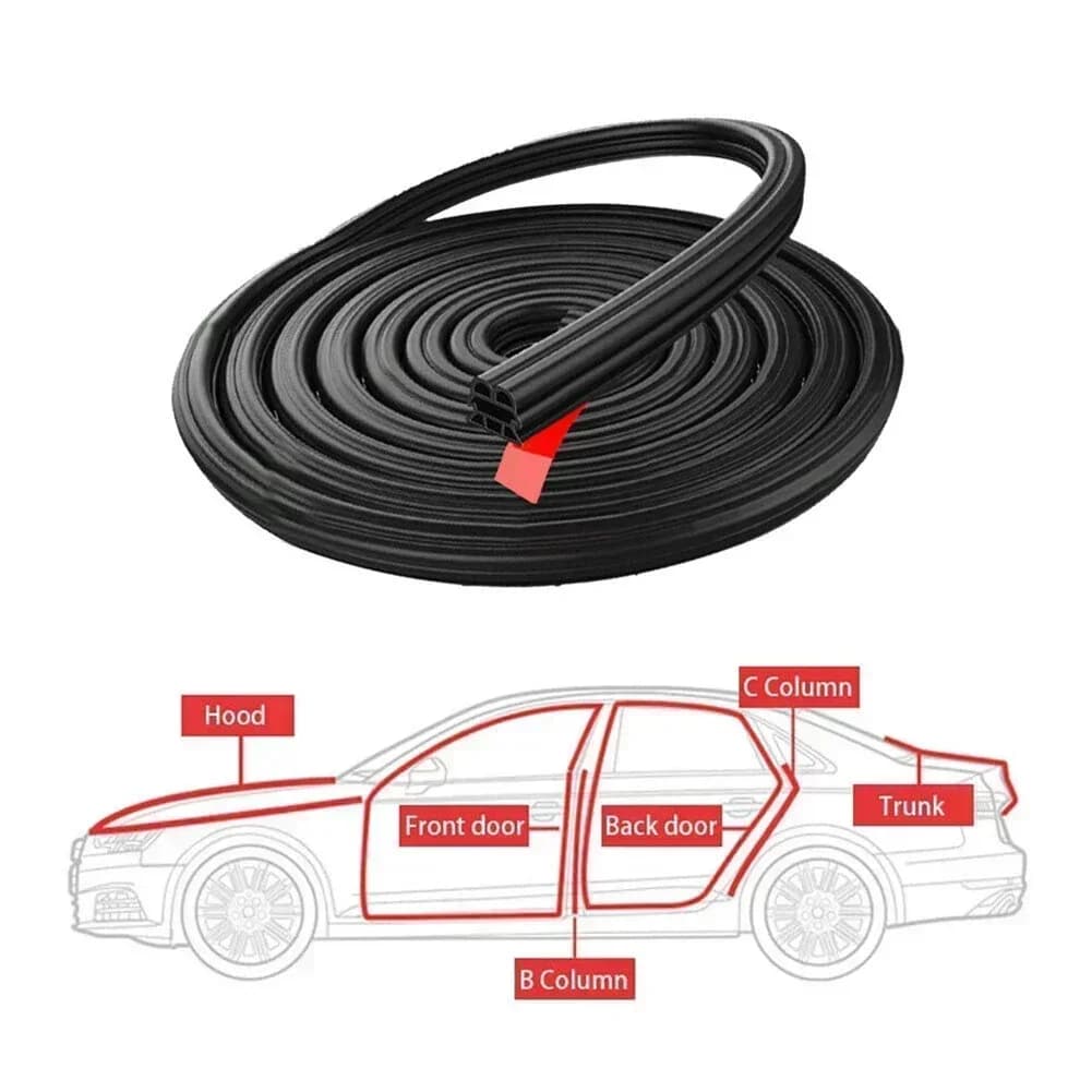 New Car Rubber Seal Strips Double-Layer Auto Weatherstrips Soundproof Rubber Car Sealing Strip Auto Noise Insulation Accessories