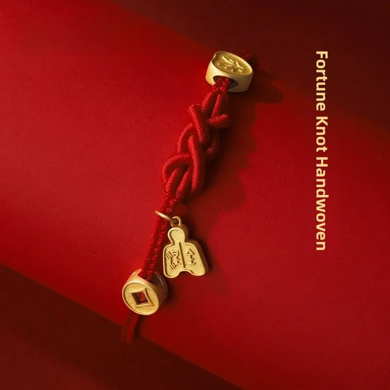 Braccialetto con Cordino Rosso Portafortuna, Regalo di Compleanno per Coppie, Gioiello con Charm della Pace, Perle Portafortuna, Fortuna Trasmittente