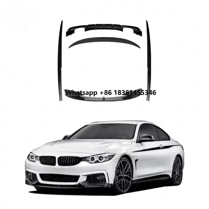 For 3 Series F30 Upgr MP Gloss Black MP Style Front Lip Rear Diffuser Side Skirts Spoiler Body Kit