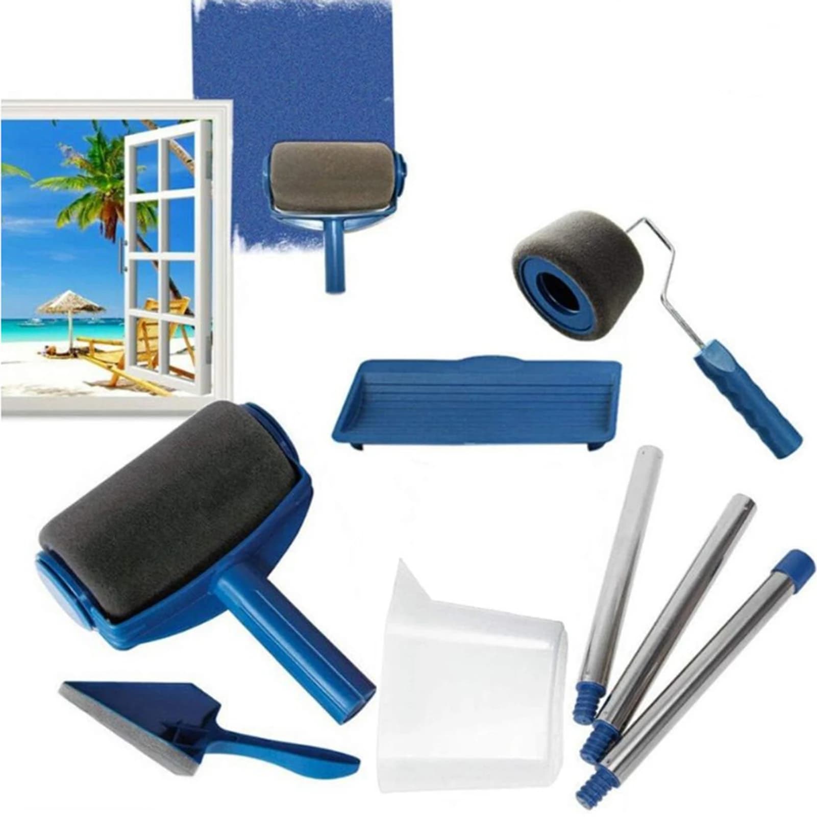 Brush Corner Brush Kit Interior Brushes Foam Triangoli Brush for repair and mural painting