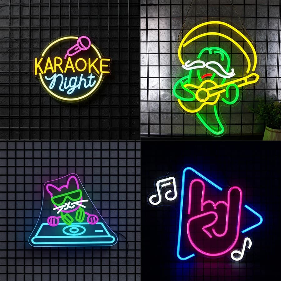 Music Led Neon Sign, Dj Cool Cat Icon, Usb Powered, Suitable For Music Studio, Bedroom, Live Music, Recording Studio Decor.