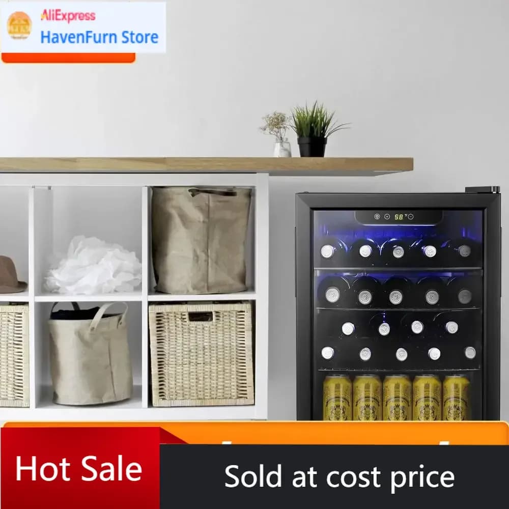 Prezzo Promozionale - Offerta a Tempo Limitato - Promozione - Compact 2.4 Cu. Frigorifero per vino Ft. Mini con porta in vetro trasparente, funzionamento silenzioso, a