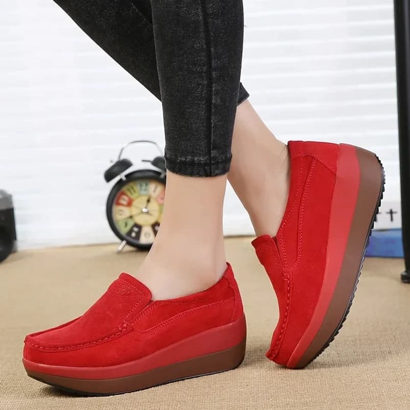 2025 Scarpe ortopediche con fondo spesso per donna Mocassini con piattaforma di sicurezza Scarpe da ginnastica con piattaforma alta da donna
