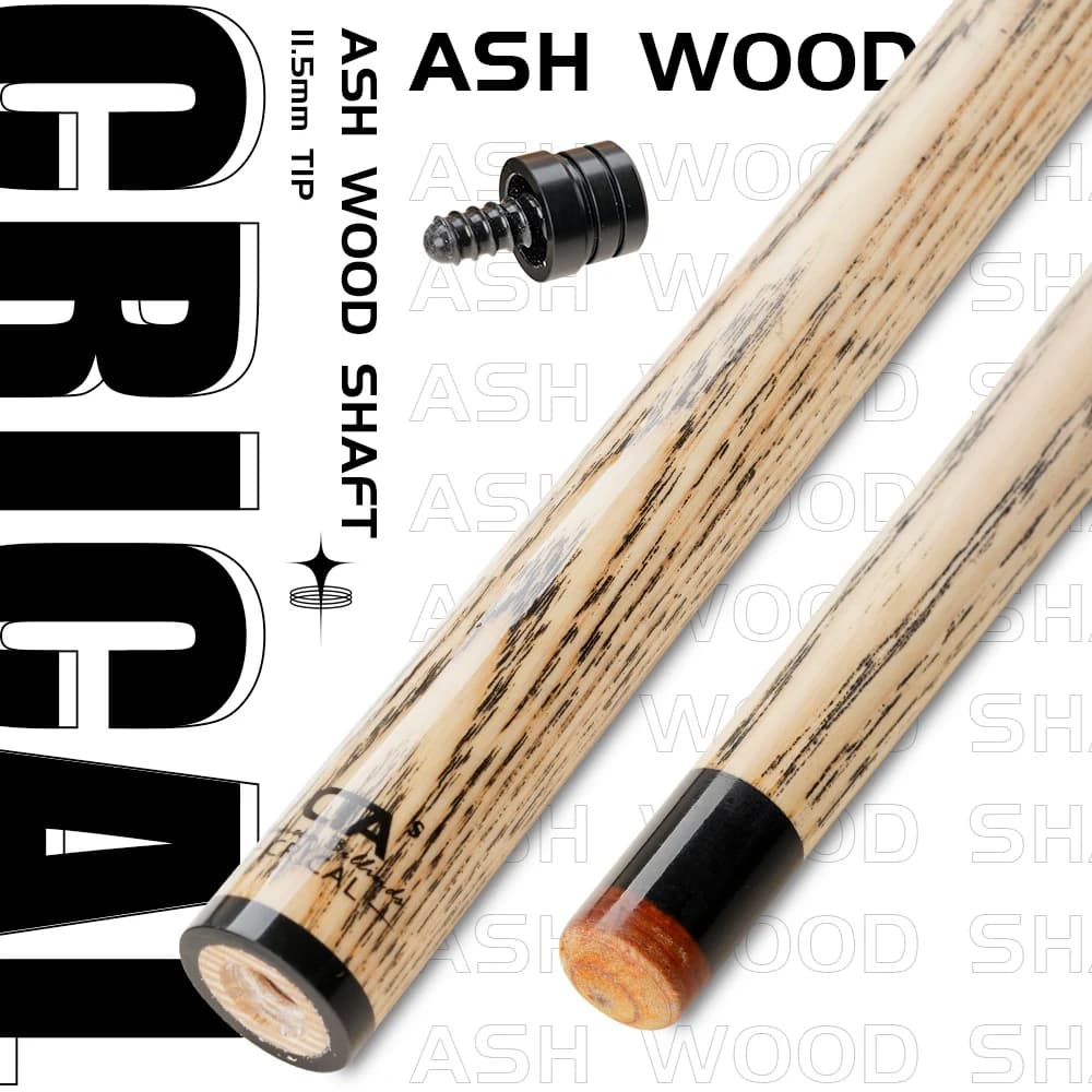 CRICAL Ash Single Shaft for Pool Cue with Tiger Tip and Ash Wood Shaft 10.5/11.5mm Single Shaft for Billiard Cues