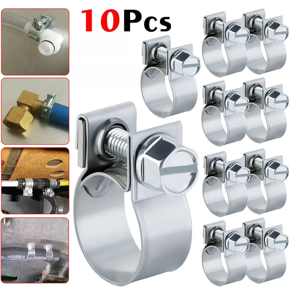 10PCS Flexible Pipe Grips Jubilee Fuel Line Clamp Diesel Fuel Pipe Cooling Liquid Radiator Pipe Clamp Carbon Steel Fixing Home Tools