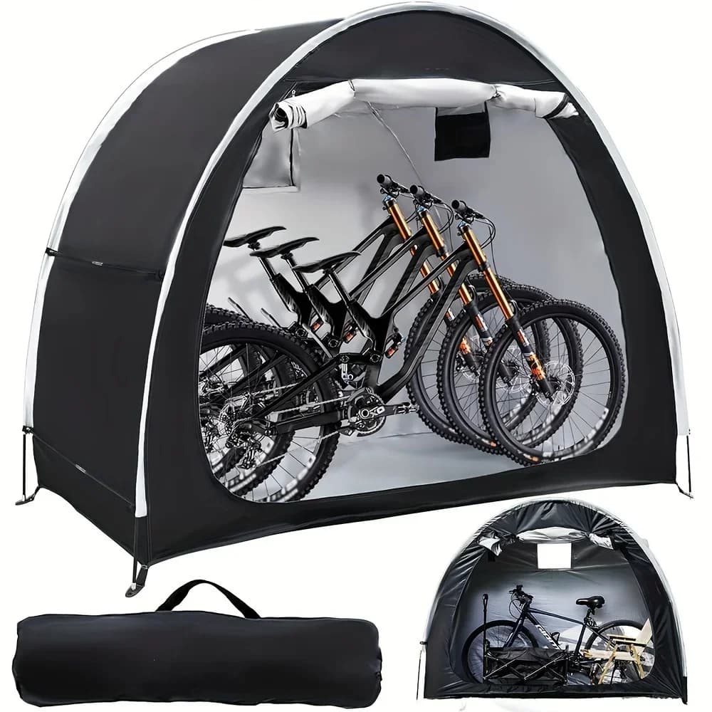Tenda per capannone portaoggetti per bici spaziosa per 1-4 biciclette tenda parasole per bicicletta pieghevole portatile riparo tenda per bici resistente all'acqua