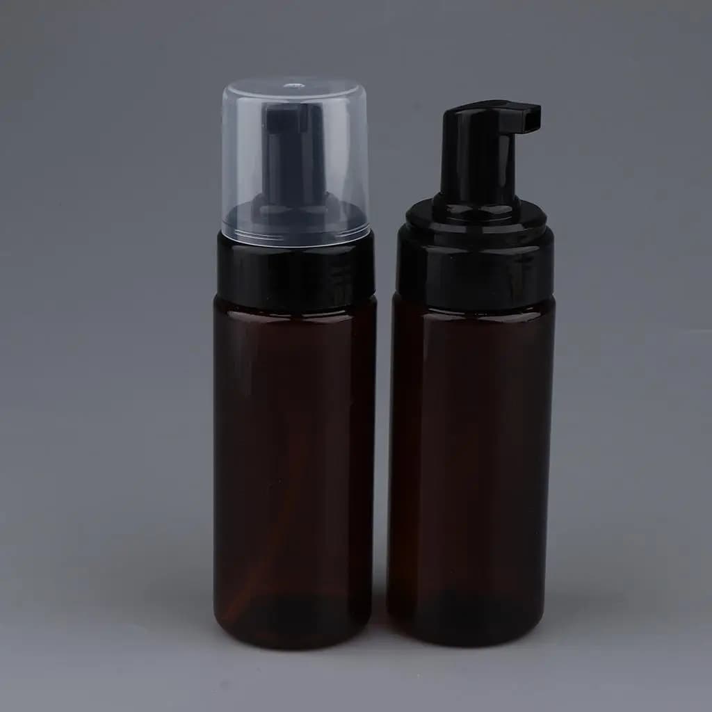 Dispenser per pompe a pressione da 2 pezzi ricarica per flaconi di sapone schiumogeno non tossico riutilizzabili flaconi cosmetici vuoti con tappo trasparente-150ml