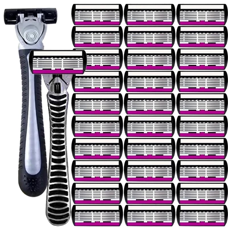 3/6/12 men's safety razor blades for high quality German 6 layer stainless steel beard cartridges compatible with Mach razor