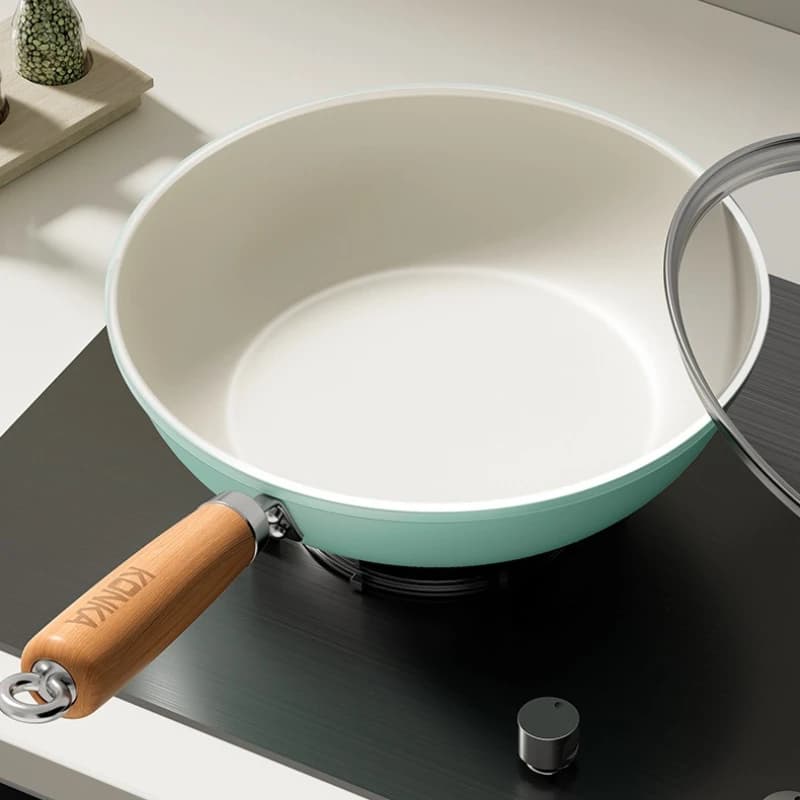Autumn Blue Non Stick Ceramic Frying Pan Home Multi CookerSteak PanUniversal Stove No Raised Base Sturdy Long Lasting for Family