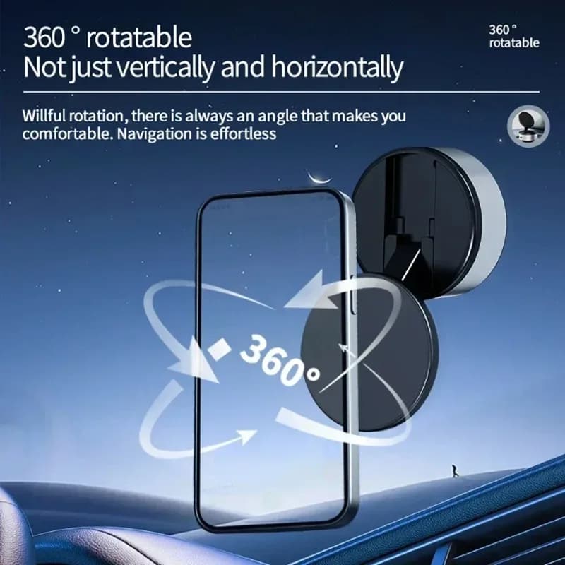 Foldable Vacuum Adsorption Magnetic Car Phone Mount 360° Rotation Holder For iPhone 17 16 15 14 13 12 Pro Max magnetic Daily Use