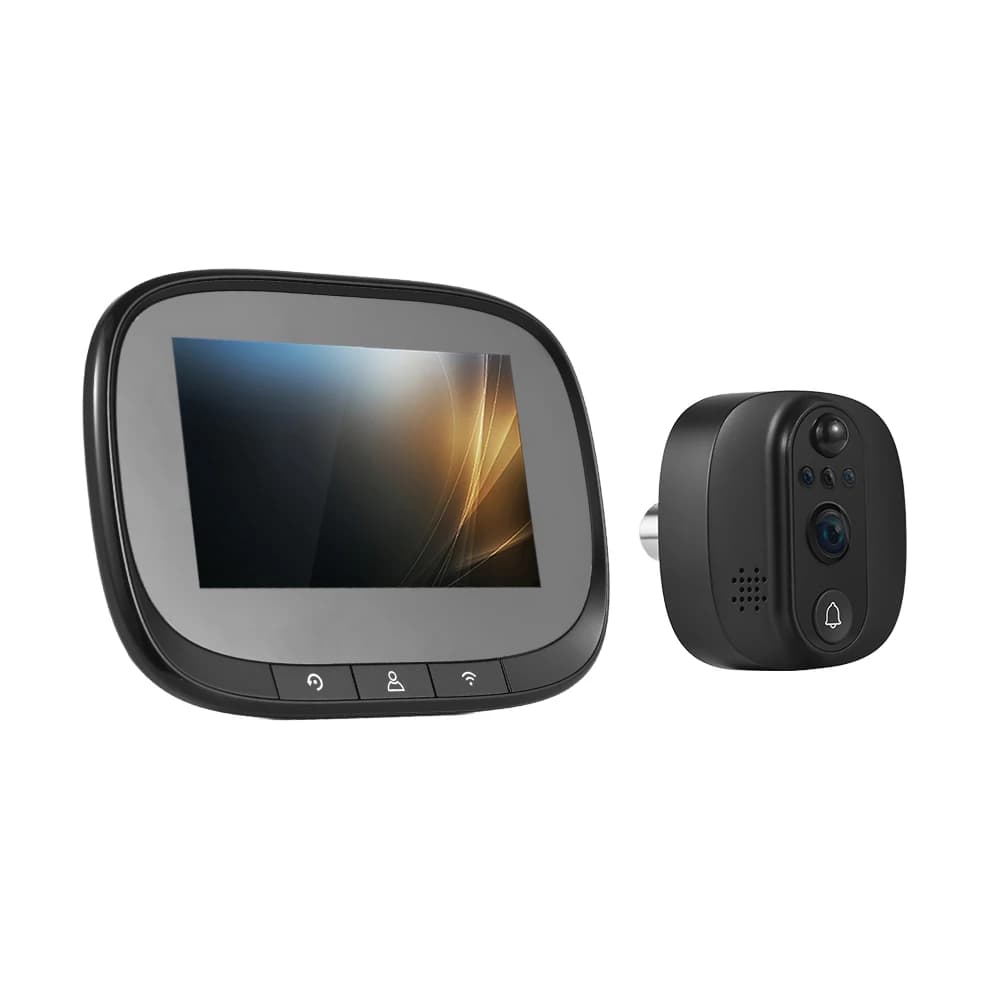 Smart campanello telecamera WiFi spioncino telecamera Tuya APP Night PIR rilevamento del movimento per la casa ricaricabile spioncino visualizzatore campanello