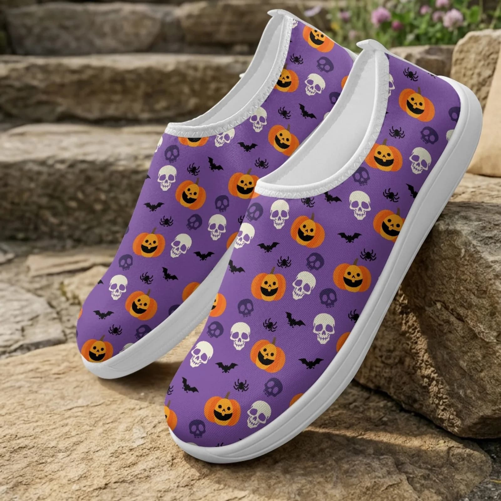 XIXIRIMIDO Women's Slip-on Wide-toed Shoe Nurse Shoes Men's Sneakers and Casual Shoes Zapatillas de Mujer Feminino Halloween
