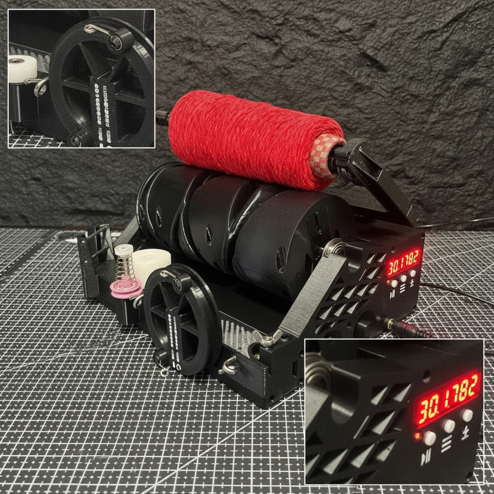Compact Electric Yarn Winder Digital Display Counter Stable Desktop Yarn Winding Machine for Home Studio