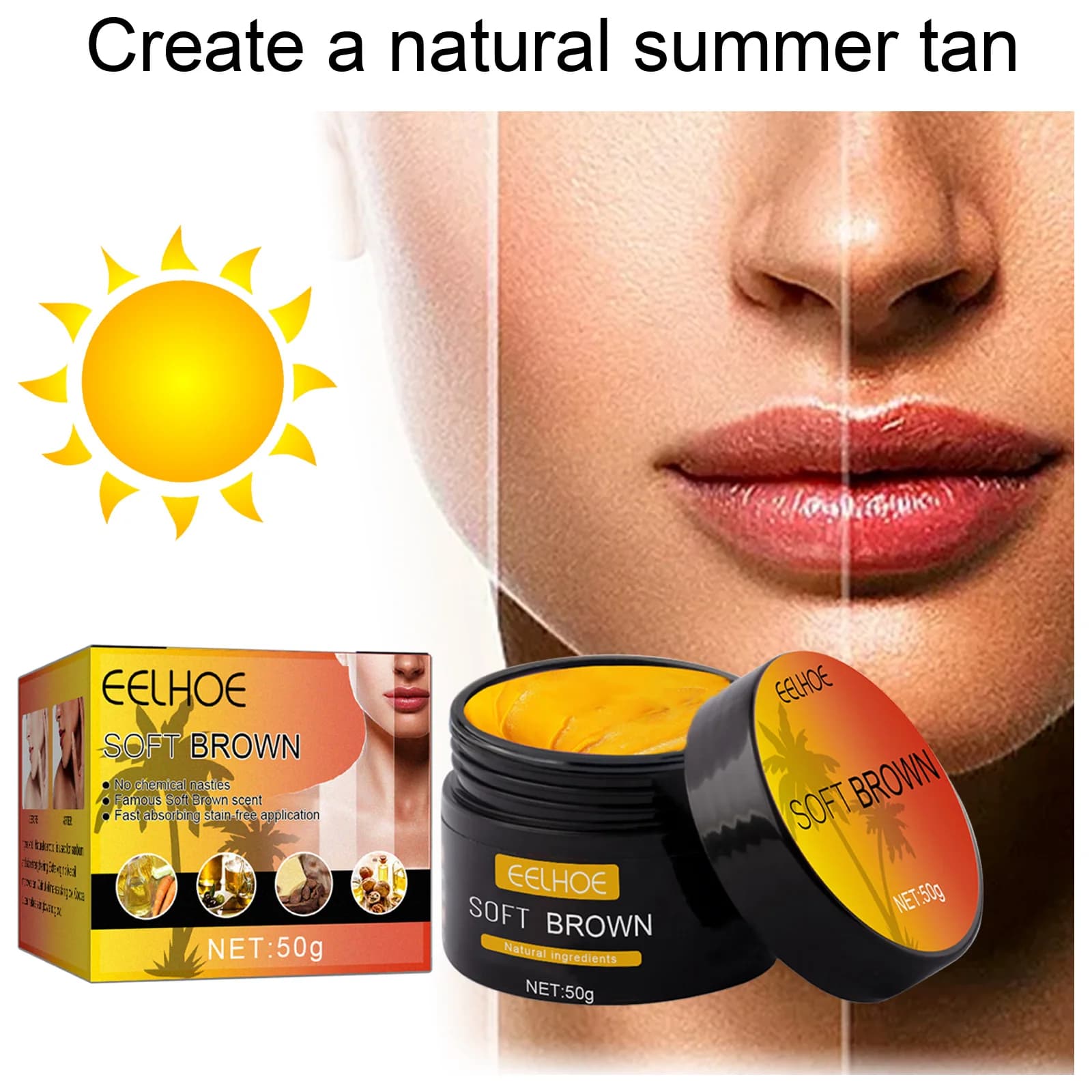 EELHOE 3 pezzi Aloe Vera abbronzante aiuto abbronzante kit abbronzante per la pelle efficace protezione solare aiuto al sole idratante prodotti per la cura del corpo